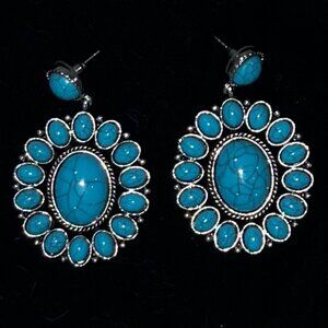 Turquoise and Silver Earrings.
